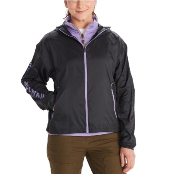 MARMOT Brooklyn Air Jacket Women's S Black/Paisley Purple Front Zip Closure - Picture 2 of 8